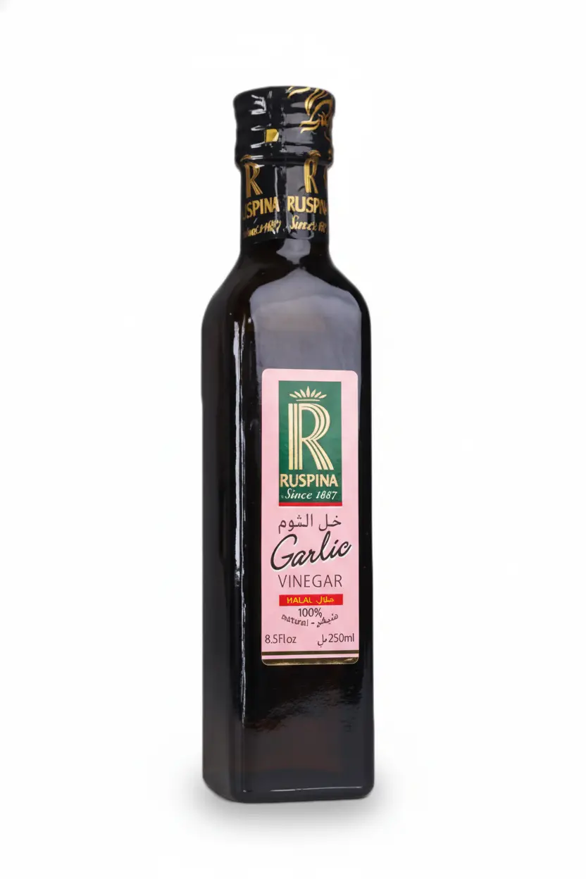 GALRLIC Vinaigre Aromatisé à l’Ail Ruspina – 250 ml Bouteille en Verre – Image 1