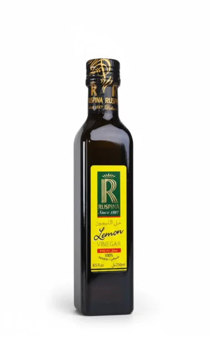 Vinaigre Aromatisé au Citron Ruspina – 250 ml Bouteille en Verre