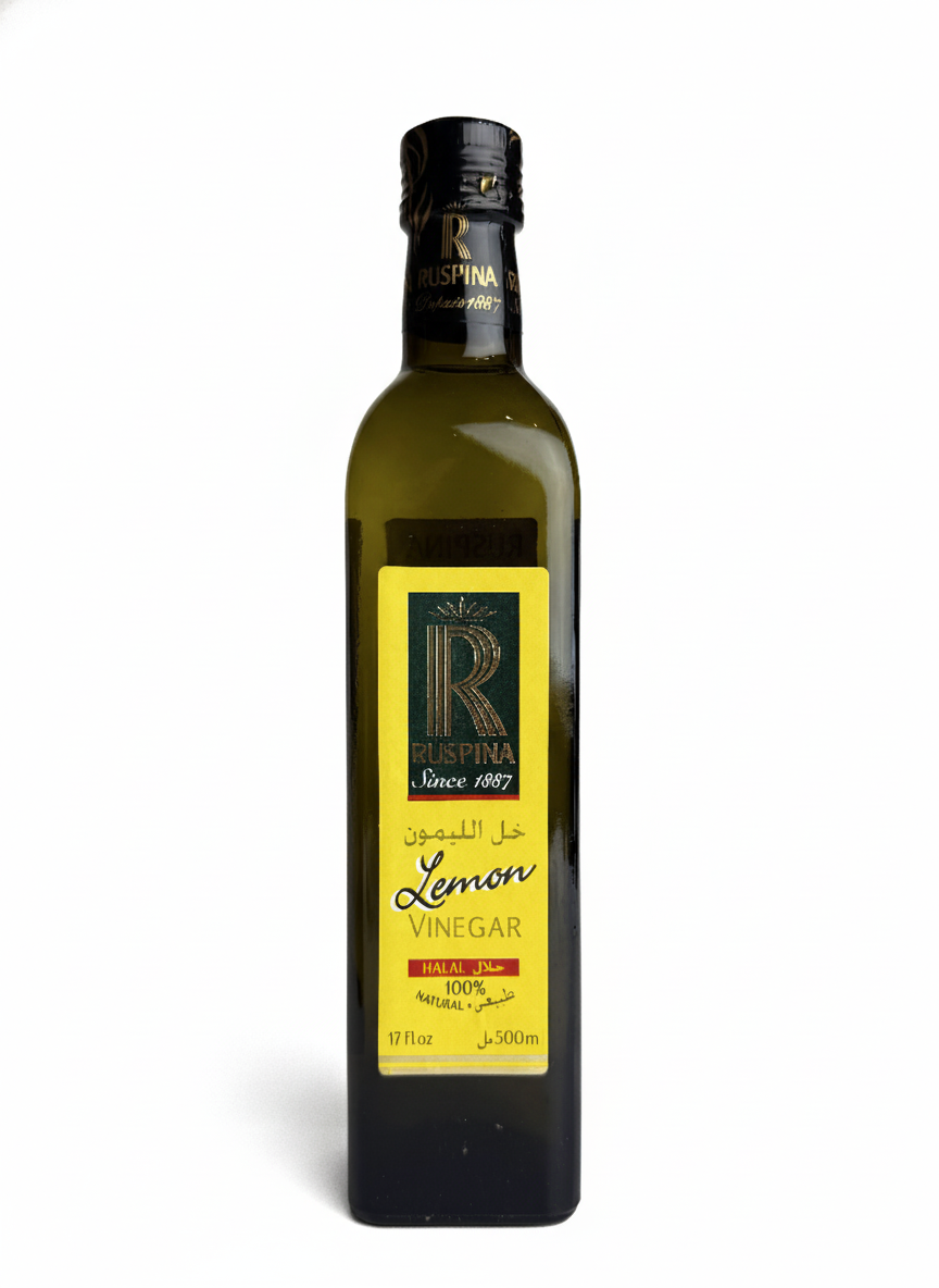 LEMON-500-ML- Vinaigre Aromatisé au Citron Ruspina – 500 ml Bouteille en Verre – Image 1